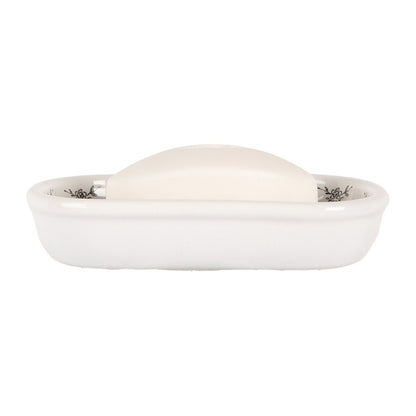 Soap Dish 13x10x3 cm White Ceramic Rooster