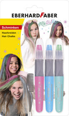 Haarkrijt metallic kleuren 3 stuks