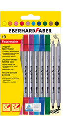 Viltstiften duo 0,8-1-3mm 10 kleuren etui