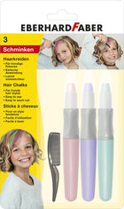 Haarkrijt 3 stuks roze paars turquoise