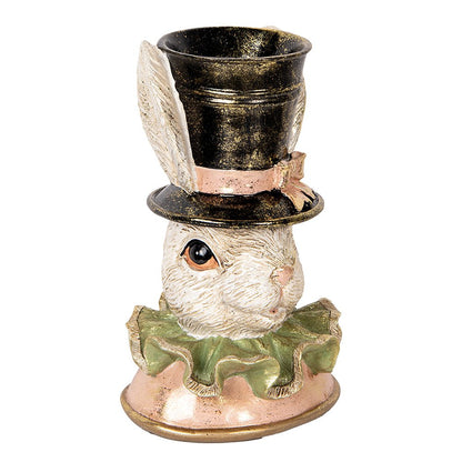 Beeld konijn 29 cm beige kunststof glitter