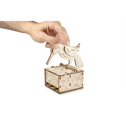 Houten vogelvoederhuisje 8x12,5x14 cm
