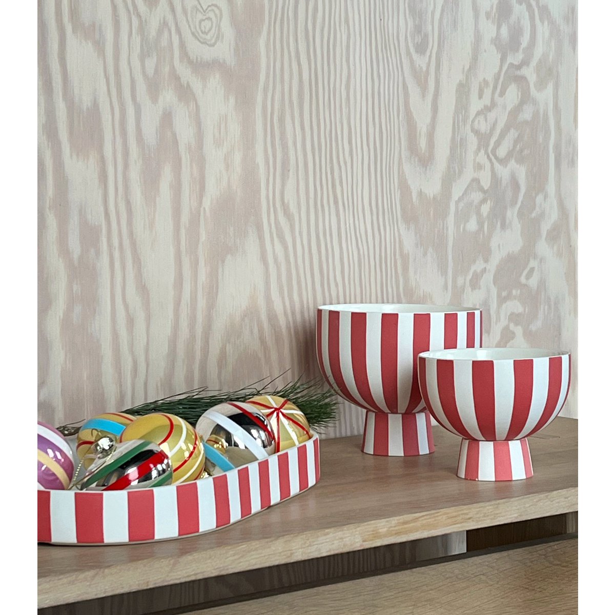 Keramiek minikom kerstkleuren