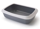 Savic Cat Litter Tray Iriz With Rim Cold Grey / White