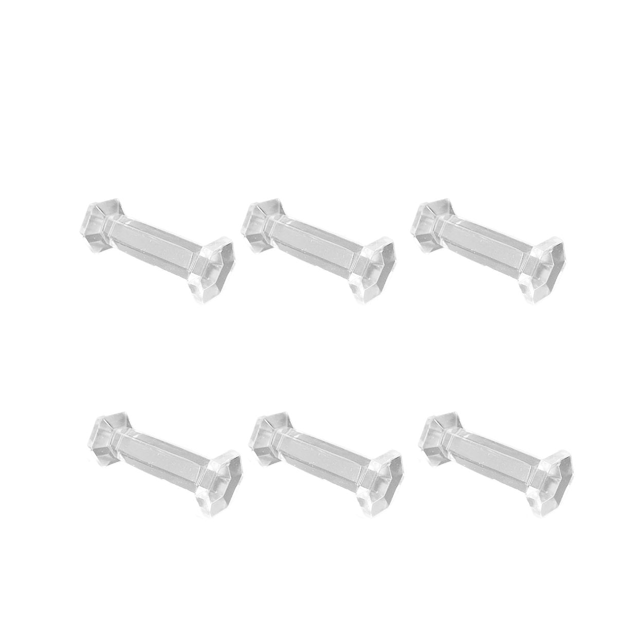 Keukengerei houder glas 3x3x10 cm set van 6 transparant