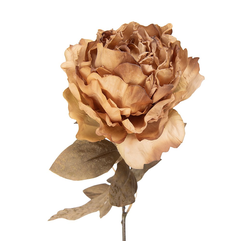 Kunstbloem pioenroos 70 cm beige kunststof