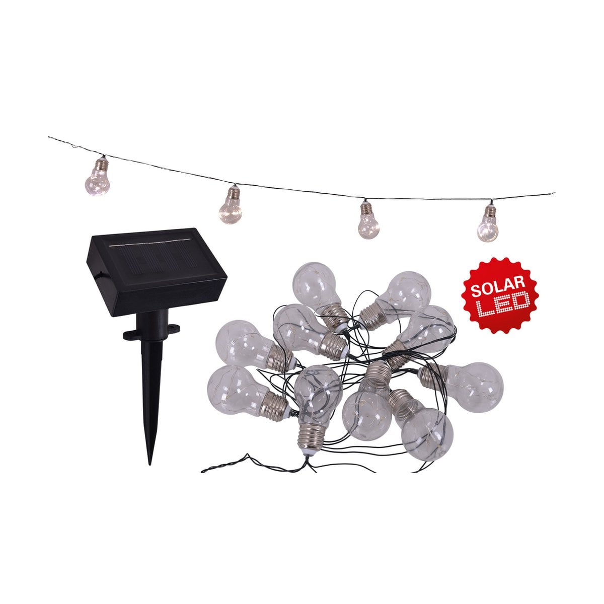 Lichtsnoer 10 LEDs zonne-energie plastic