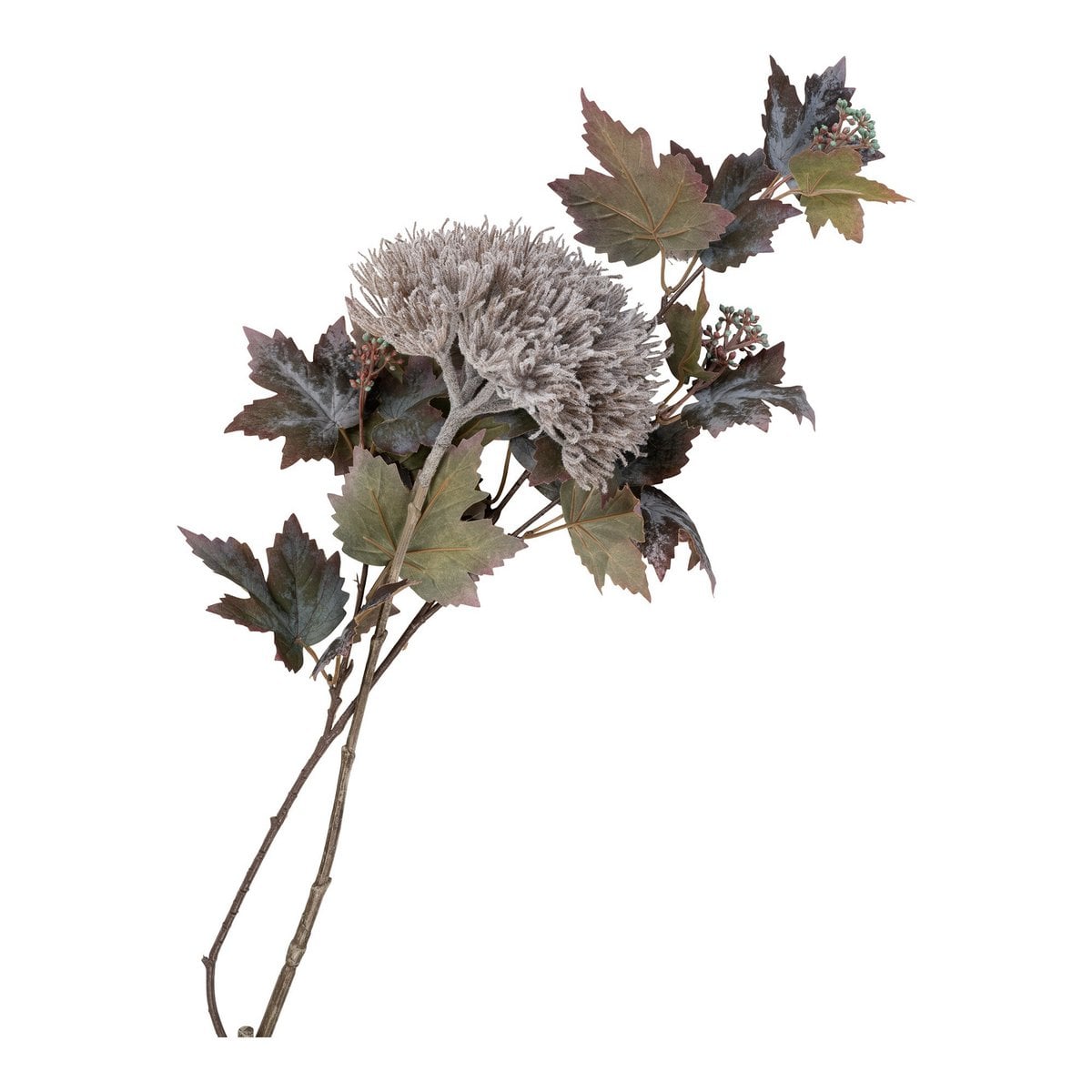 Kunstboeket 75 cm bruin groen wit plastic