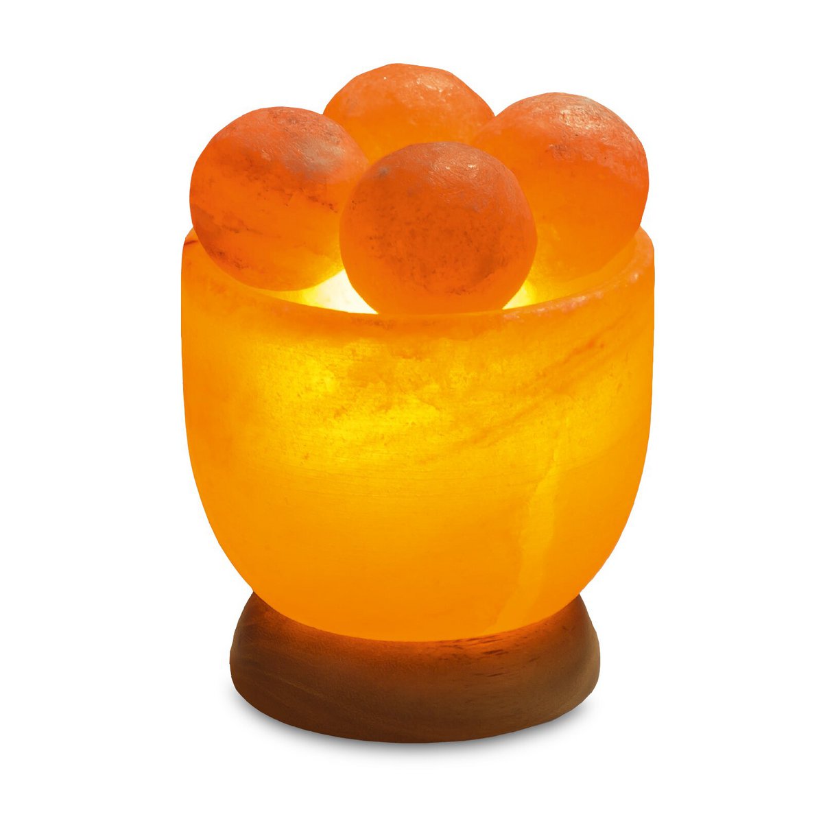 Himalaya Salt Dreams Zoutschaal Met 4 Massagebollen Oranje