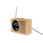 Retro radio alarm clock bamboo