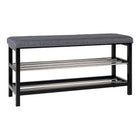 Bank 100x34x50 cm grijs populier staal