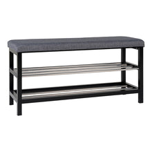 Bank 100x34x50 cm grijs populier staal