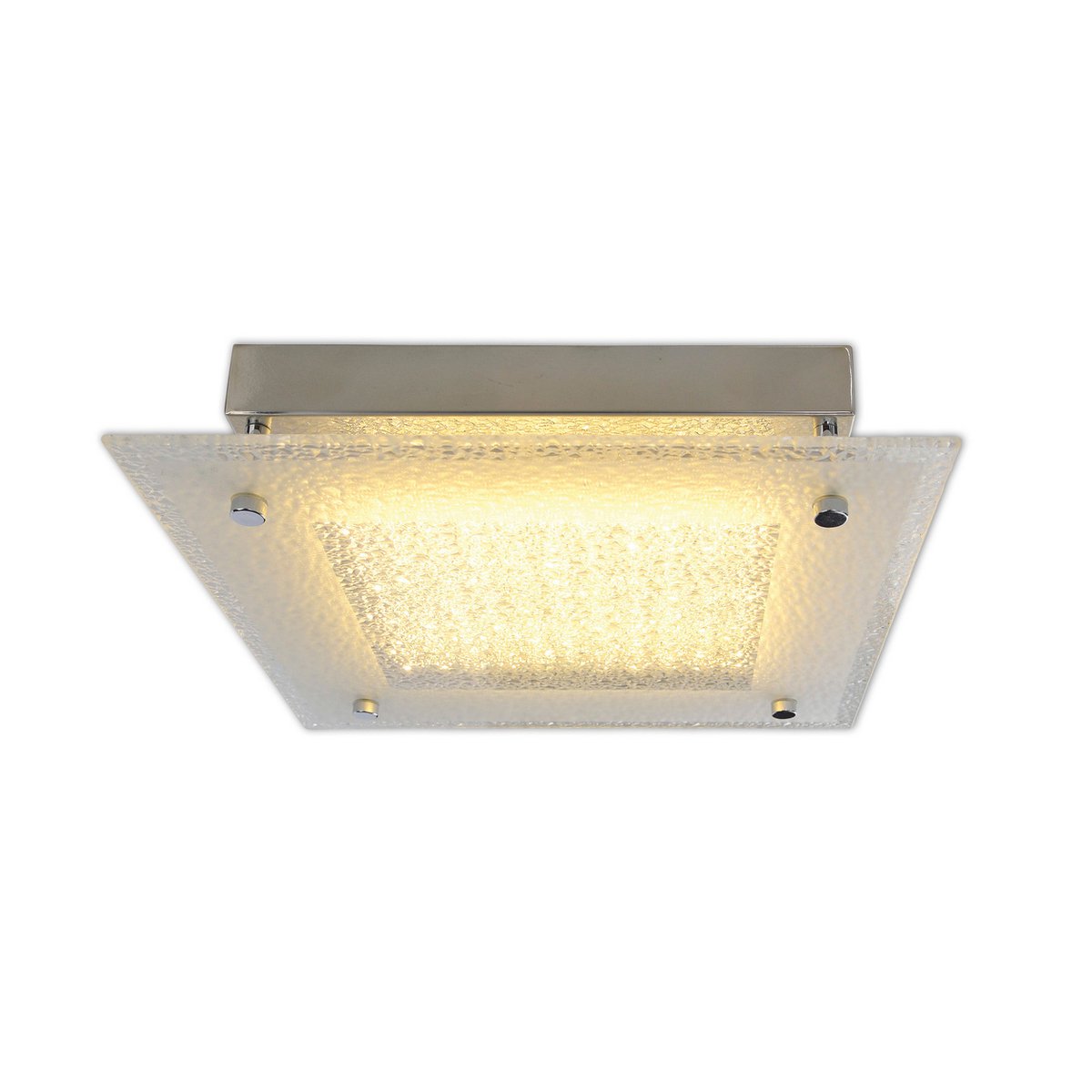 Leeds LED Plafondlamp Kristaloptica 25 cm Glas Chroom