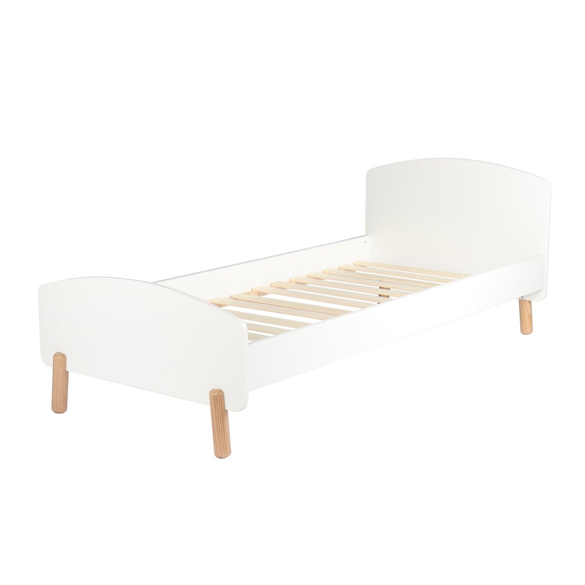 Bed 90x200 cm grenenhout wit MDF