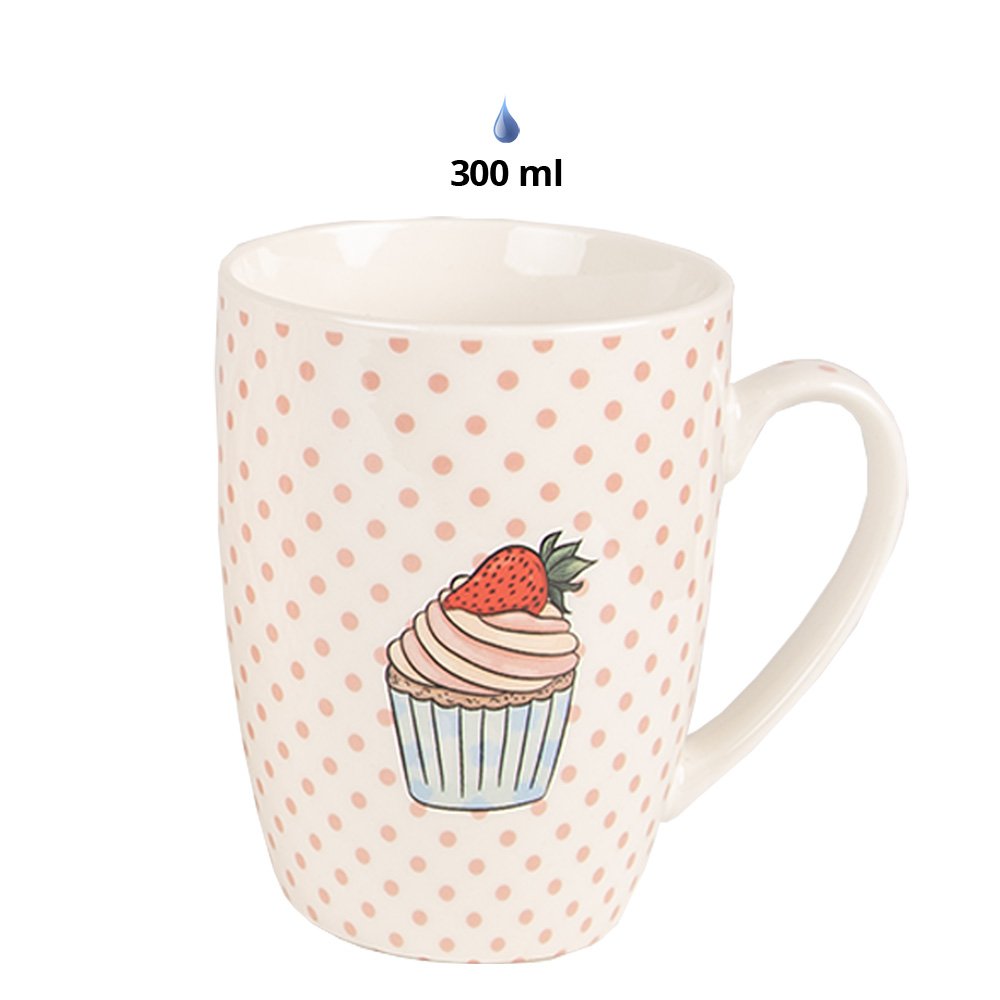 Mokken set van 4 roze 300 ml porselein
