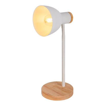 Bureaulamp Marie metaal hout wit 36,5 cm