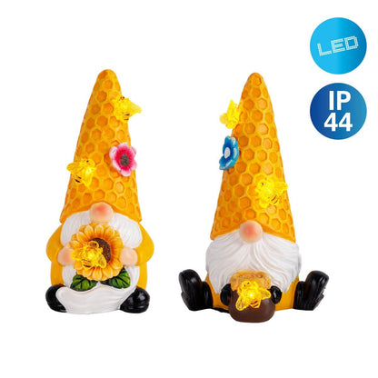2-piece decorative solar light "Abby", made of plastic with integrated LEDs, twilight sensor, 17 cm high