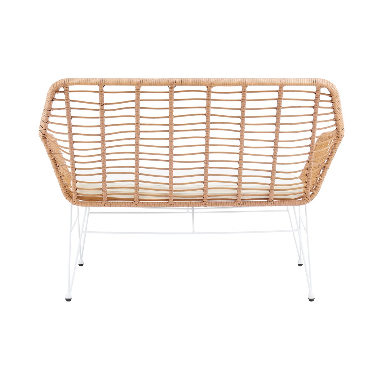 Bank rotan look 120x69x85 cm naturel