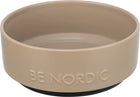 Honden voerbak keramiek rubber taupe 18 cm