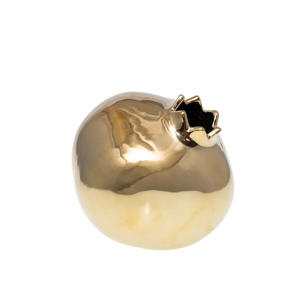 Vaas keramiek granaatappel goud 12.8x12.8x11.5 cm