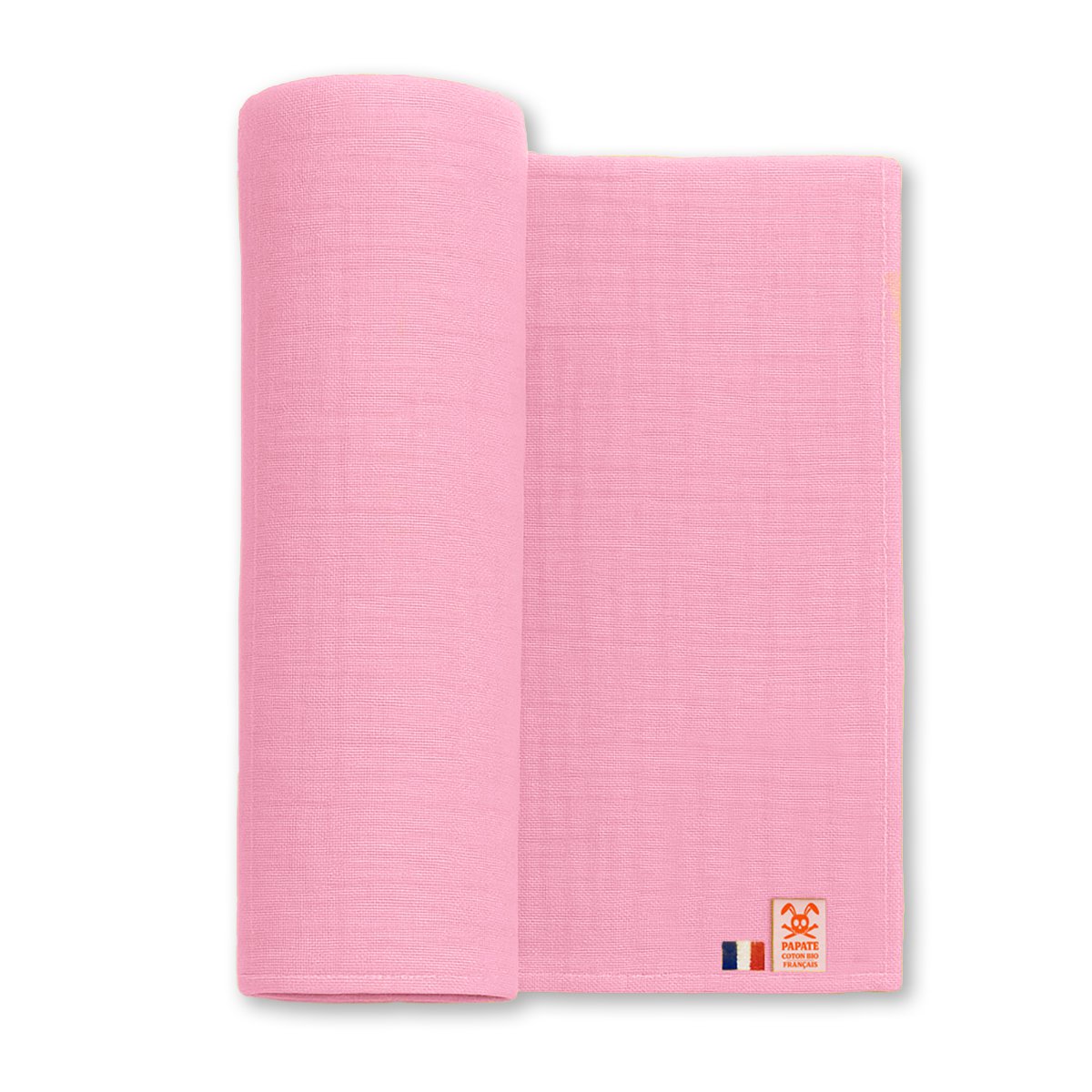Inbakerdoek 100x100 cm biologisch katoen roze