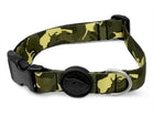 Honden halsband gerecycled metaal bruin 30-42 cm