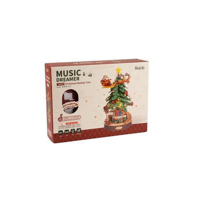 Robotime, Music Box Wood DIY 3D Puzzle Christmas Melody Tree, AMS01, 30x30x40cm