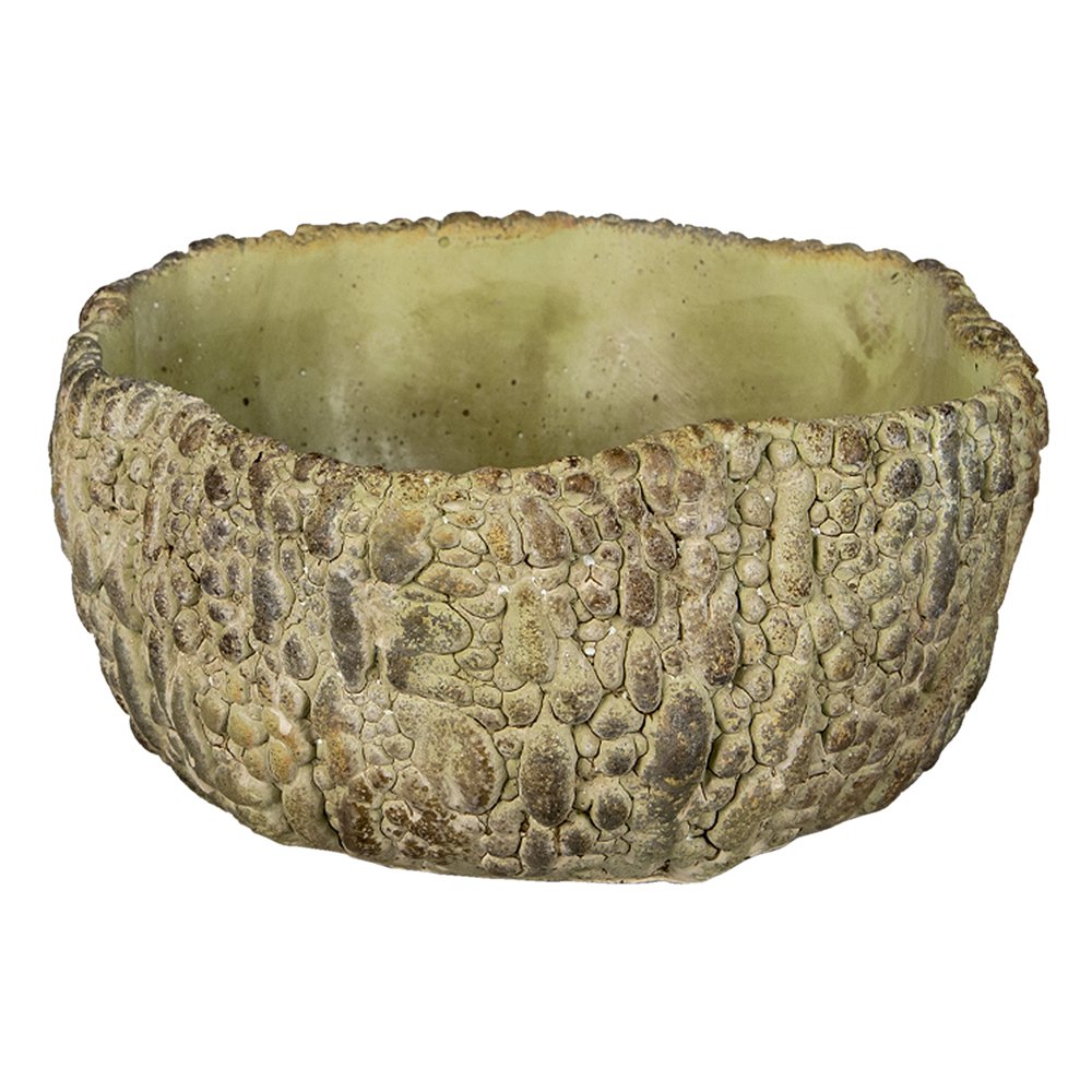 Bloempot 22x21x11 cm groen keramiek