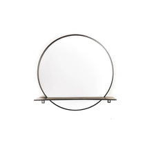 Round Mirror With Shelf Metal Black 40 Cm Wall Decoration