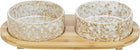 Trixie Ceramic Food/Water Bowl Set / Bamboo White / Natural