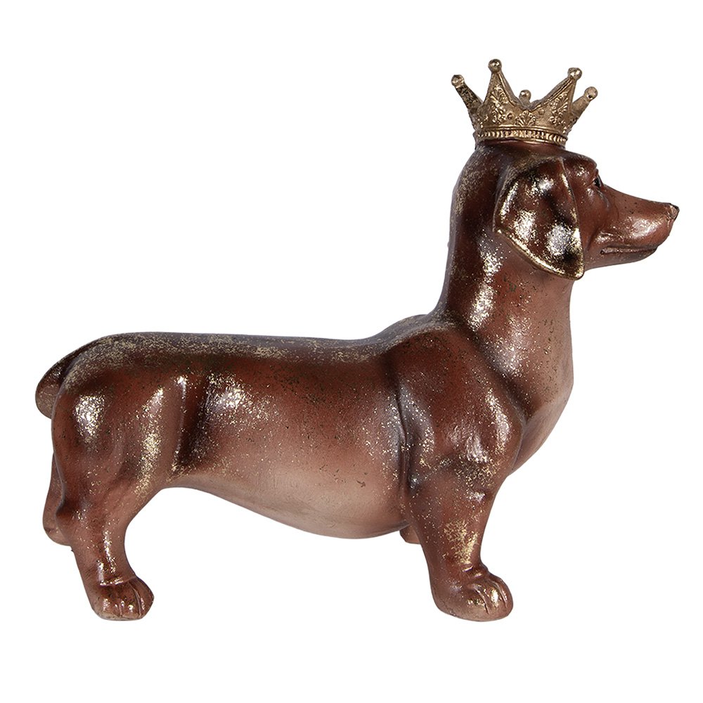 Teckel beeld 35x14x28 cm bruin kunststof