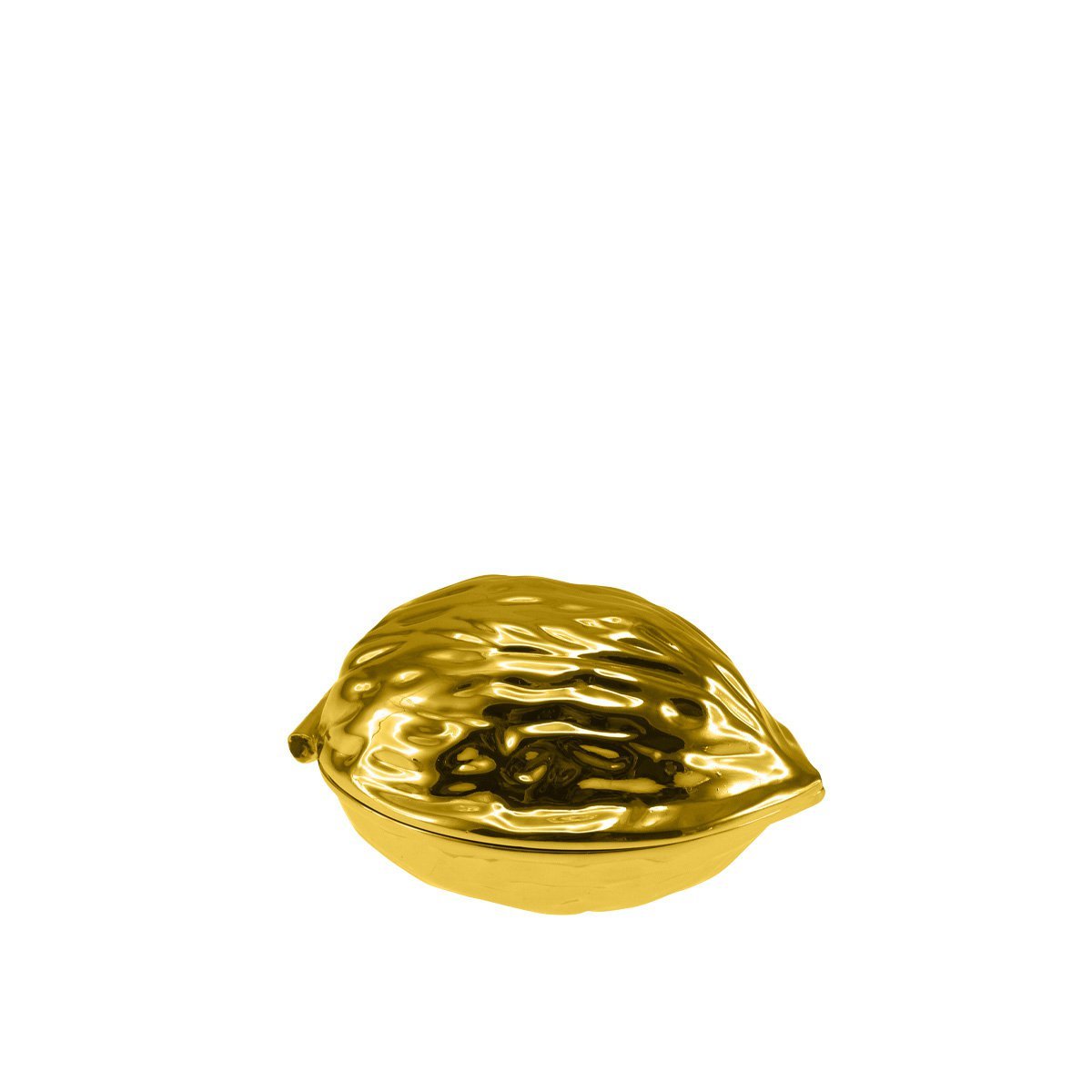 Notenkraker goud metaal 9x6.5x5.5 cm