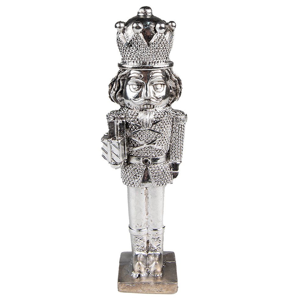 Christmas Decoration Nutcracker 16 cm Silver Polyresin