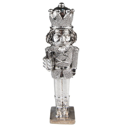 Christmas Decoration Nutcracker 16 cm Silver Polyresin