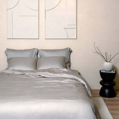Dekbedovertrek TENCEL satijn taupe