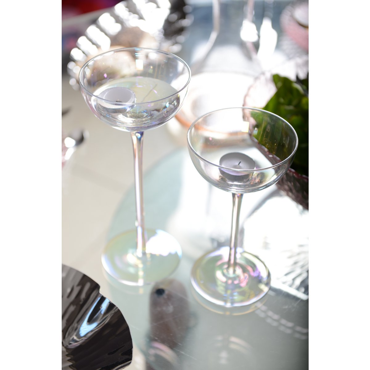 Set van 3 parelmoer glas fotoforen