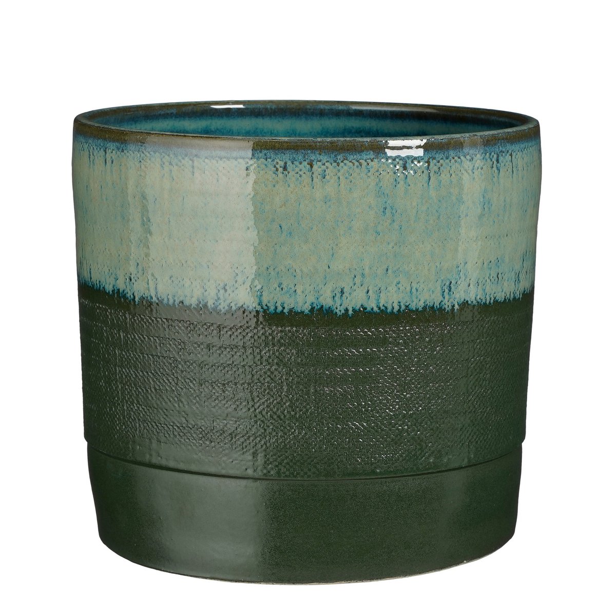 Olof Flowerpot - H24 x Ø26 cm - Terracotta - Dark Green