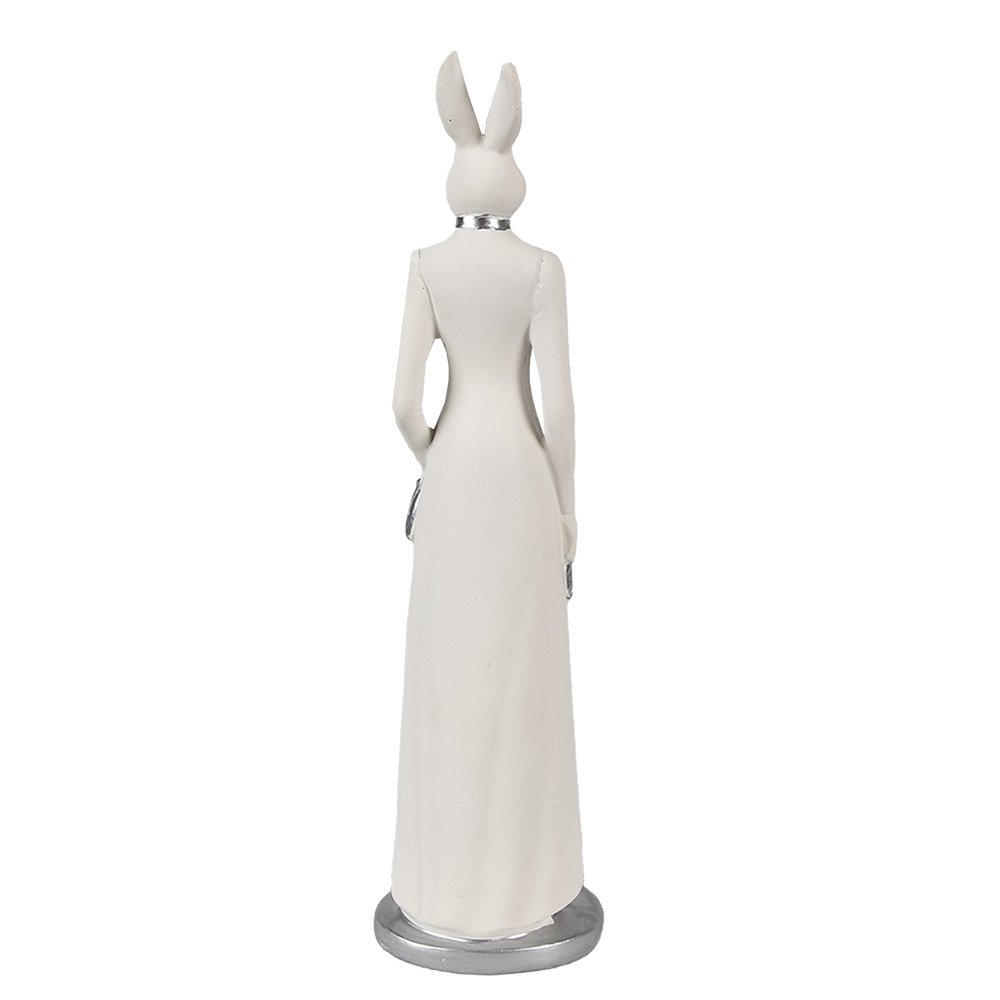 Konijn beeld 28 cm wit polyresin