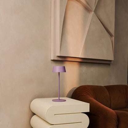 Hugo Violet Lilac Rechargeable Table Lamp - Stylish, dimmable lamp & wireless