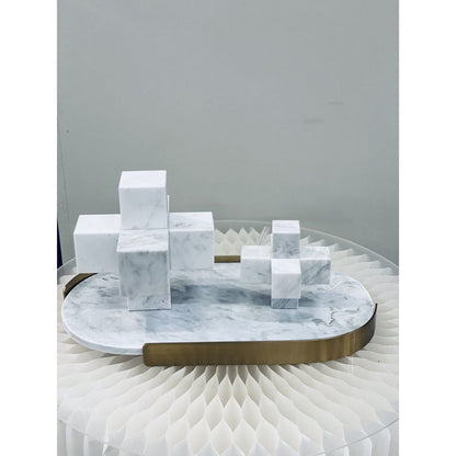 Marmeren kruis 15 cm wit