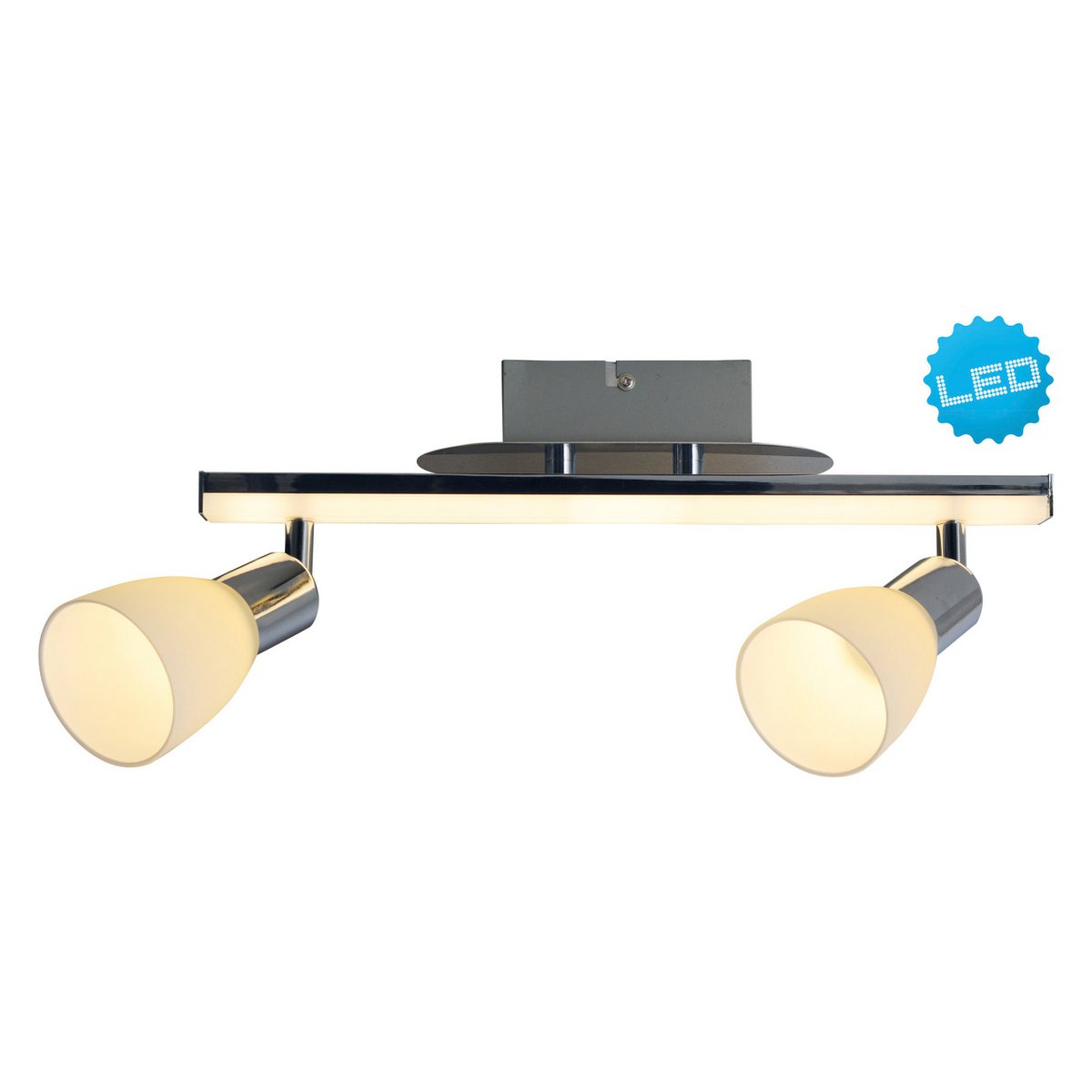 2 Serie LED Plafond Ibiza Chroom Metaal Opaalkleurig Glas