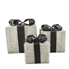 LED Christmas Gift Set Silver Black Three Sizes 15 20 25 cm