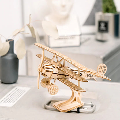 Robotime, 3D Wooden Puzzle Airplane, TG301, 21x17.6x12cm