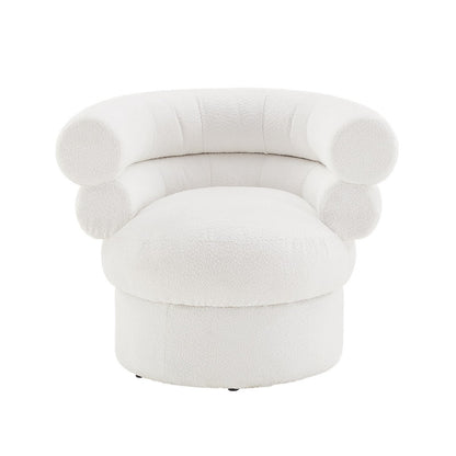 Fauteuil bouclé stof wit