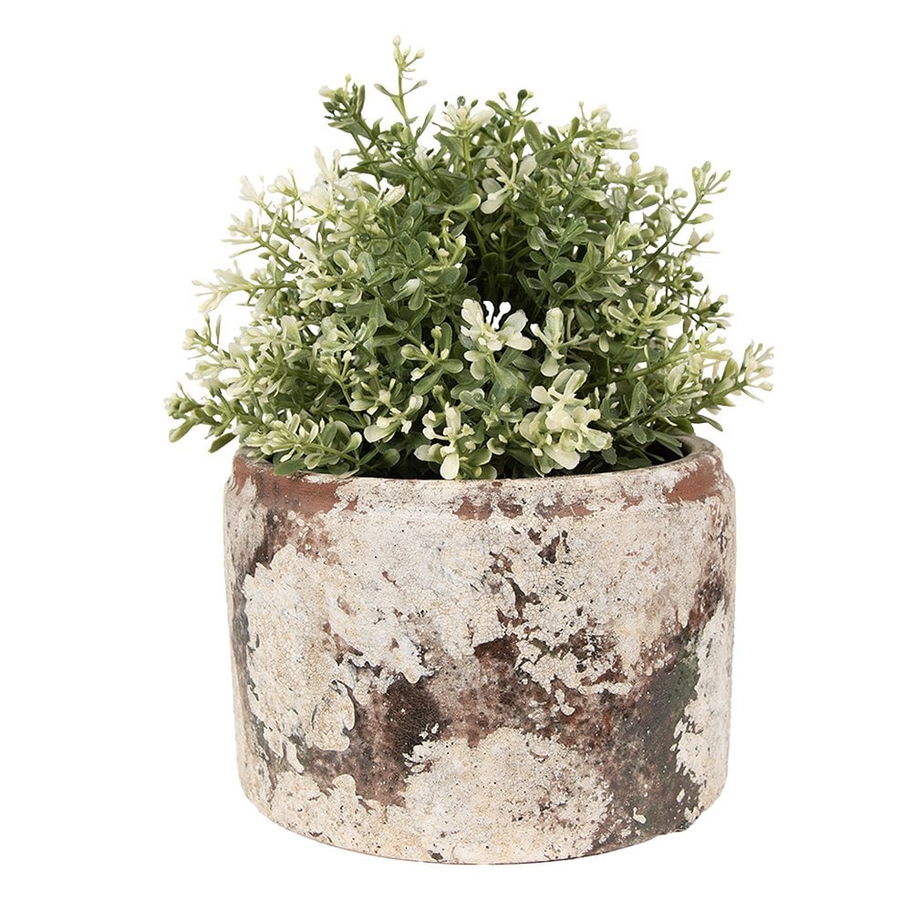 Bloempot Ø 18x11 cm terracotta beige groen