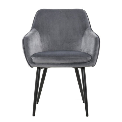 Eetkamerstoel grijs fluweel 61x60x85 cm