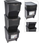 Waste separation bins - Stackable - Plastic - 3 X 22 Liters