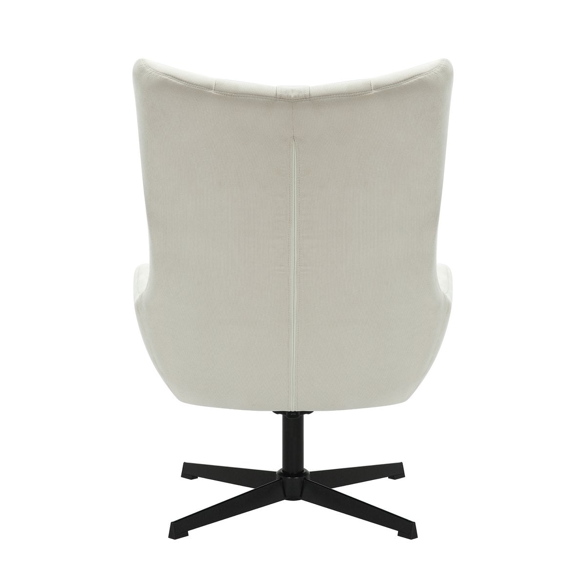Fauteuil met kruk corduroy beige