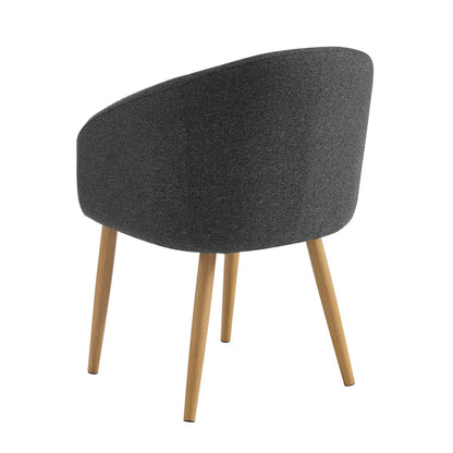 Armchair set of 2 structured fabric black