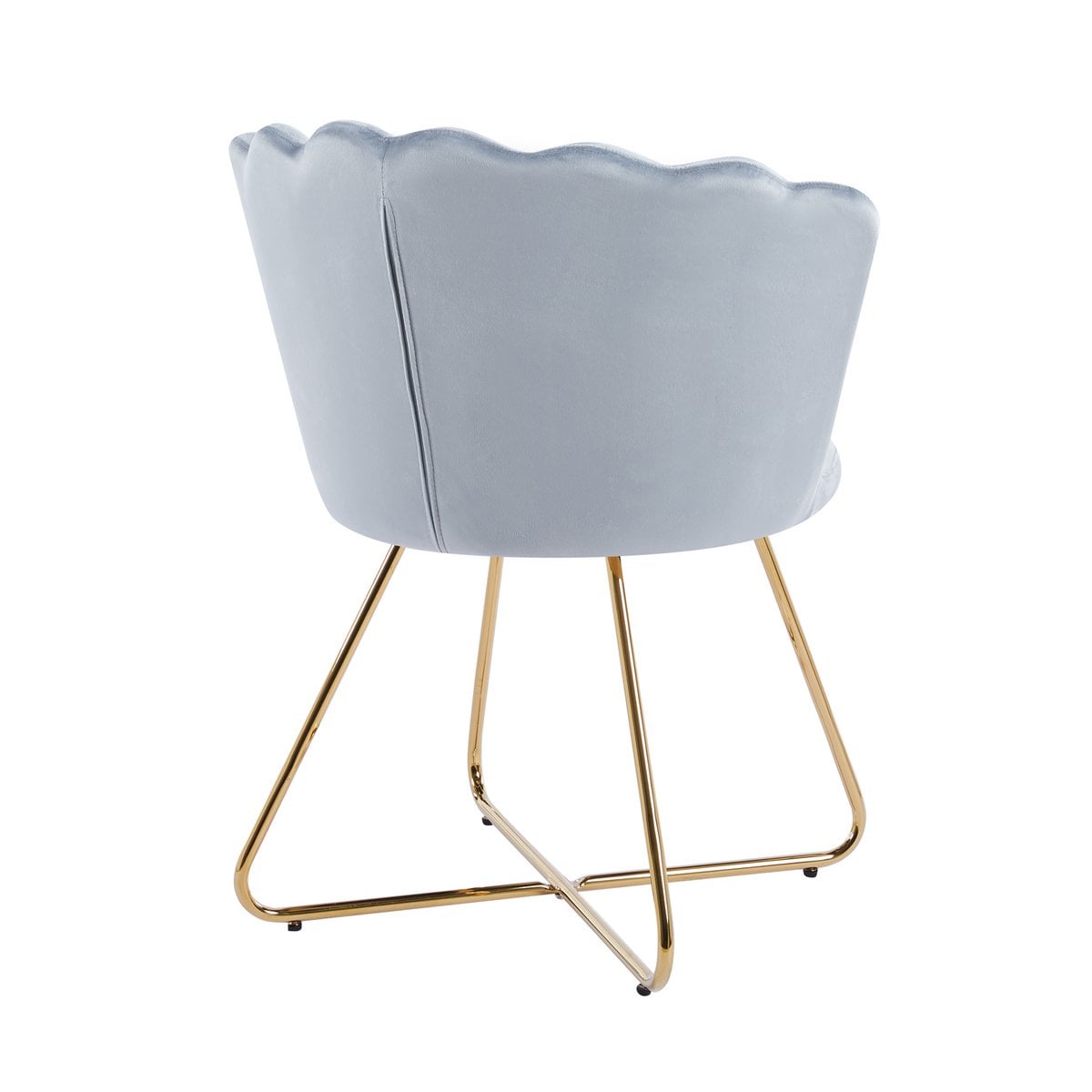 Kuipstoelen set van 2 lichtgrijs fluweel goudkleurig frame
